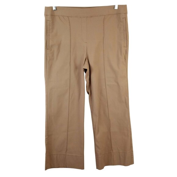 Counterparts Womens L Solid Tan Pull On Stretch Cropped Pants - Picture 1 of 6